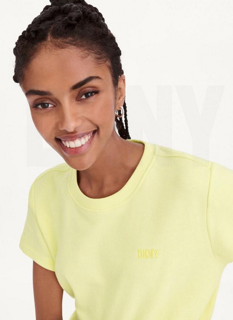 Ολοσωμη Φορμα DKNY Crew Neck γυναικεια λεμόνι | Greece_D0610