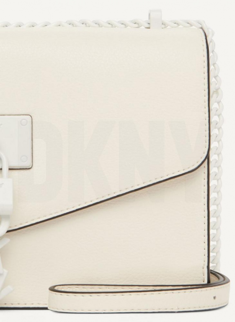 τσάντεσ ώμου DKNY Elissa Large Flap γυναικεια ασπρα | Greece_D1314