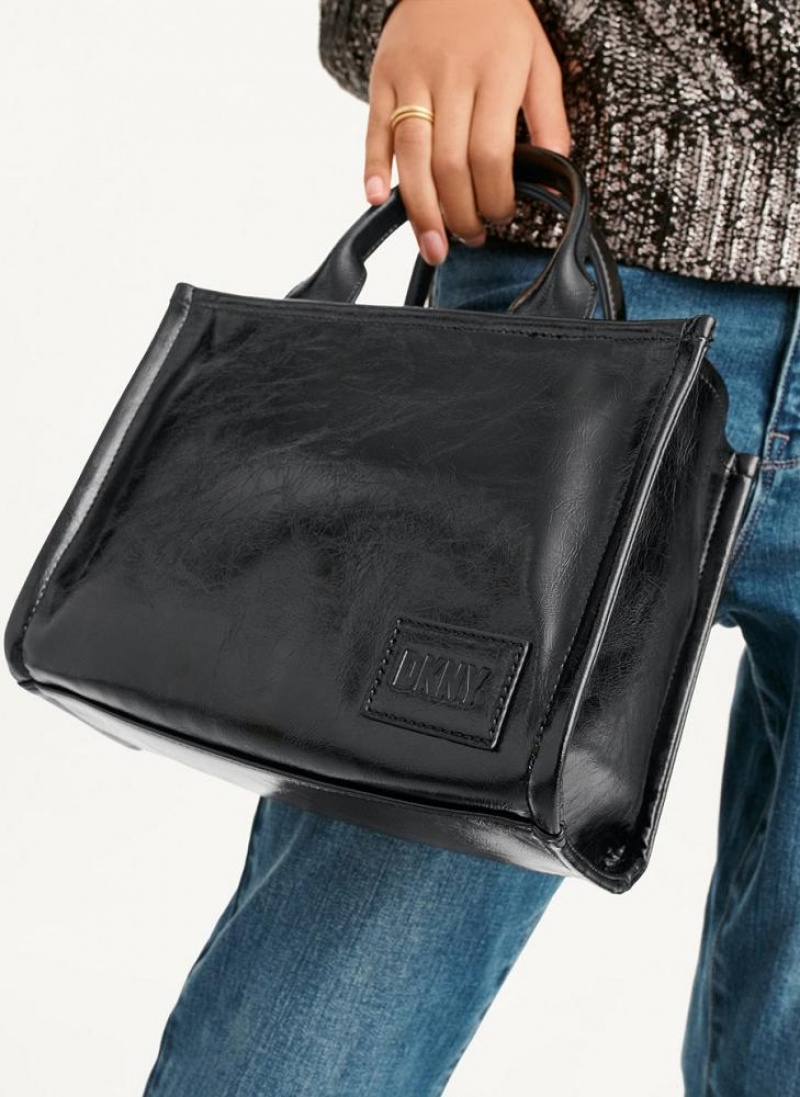 τσάντεσ χιαστί DKNY Hadlee Sm Tote γυναικεια μαυρα γκρι | Greece_D0436