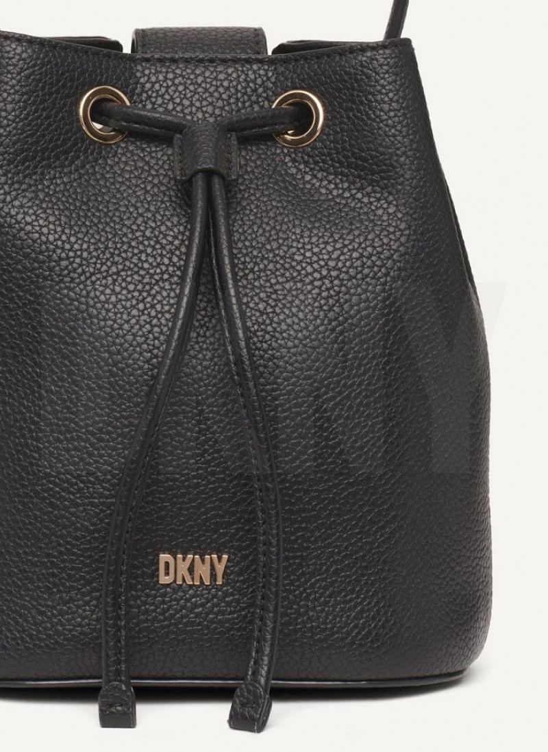 τσάντεσ χιαστί DKNY Inessa Bucket γυναικεια μαυρα χρυσο χρωμα | Greece_D0164