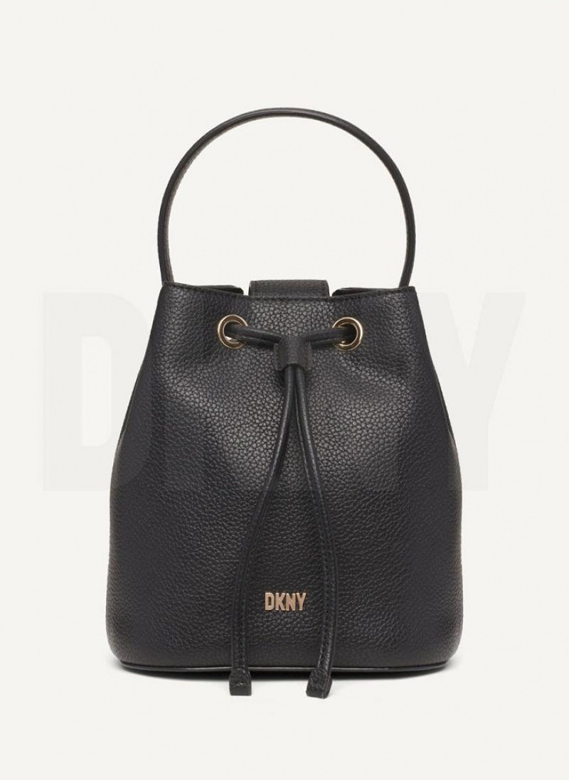 τσάντεσ χιαστί DKNY Inessa Bucket γυναικεια μαυρα χρυσο χρωμα | Greece_D0164