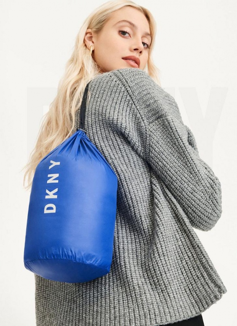 Μπουφαν Φουσκωτο DKNY Packable γυναικεια βαθυ μπλε | Greece_D0612