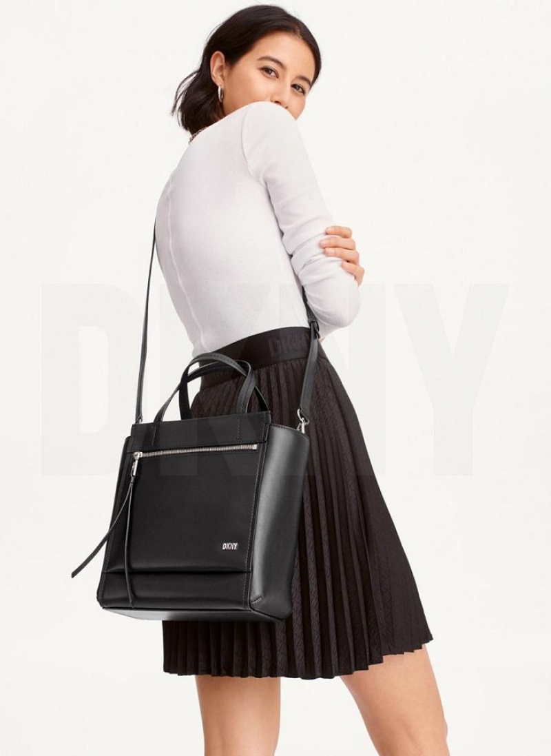 τσάντεσ χιαστί DKNY Pax North-South Tote γυναικεια μαυρα ασημι | Greece_D0954