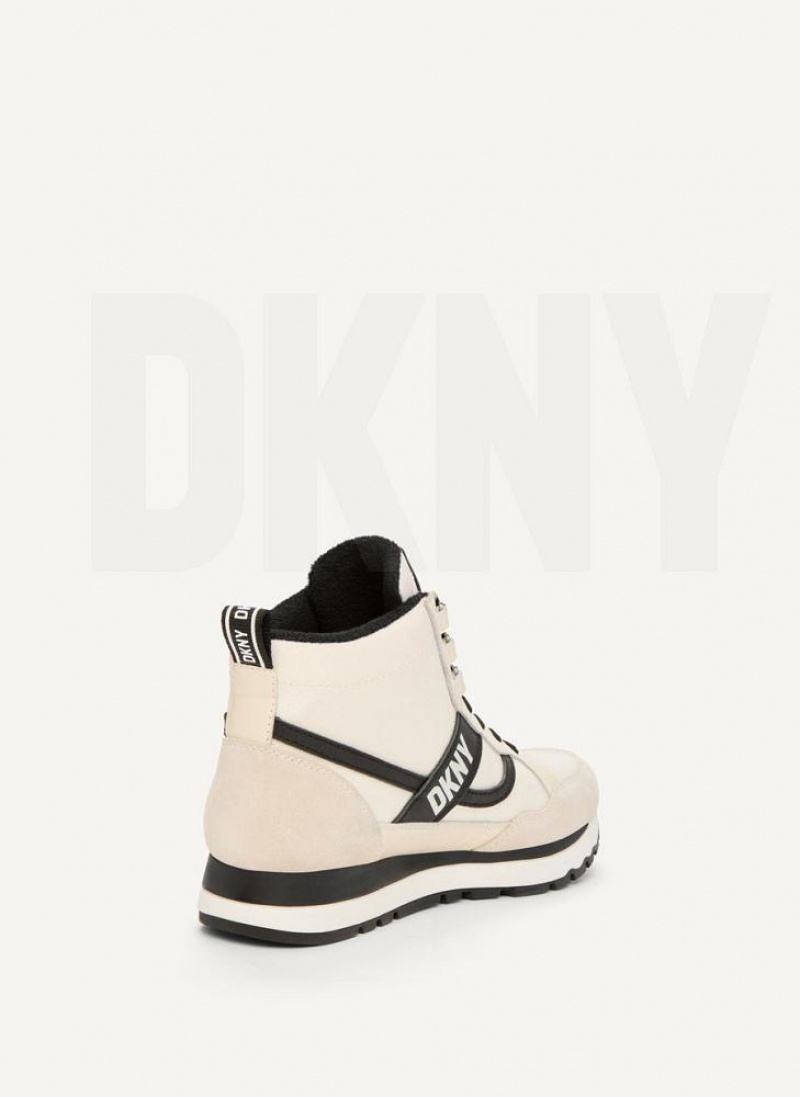 Αθλητικα Παπουτσια DKNY Retro High Top γυναικεια Μπεζ | Greece_D0668