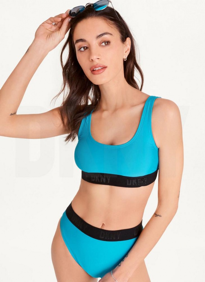 Μπικινι Τοπ DKNY Scoop Neck γυναικεια μπλε | Greece_D1251