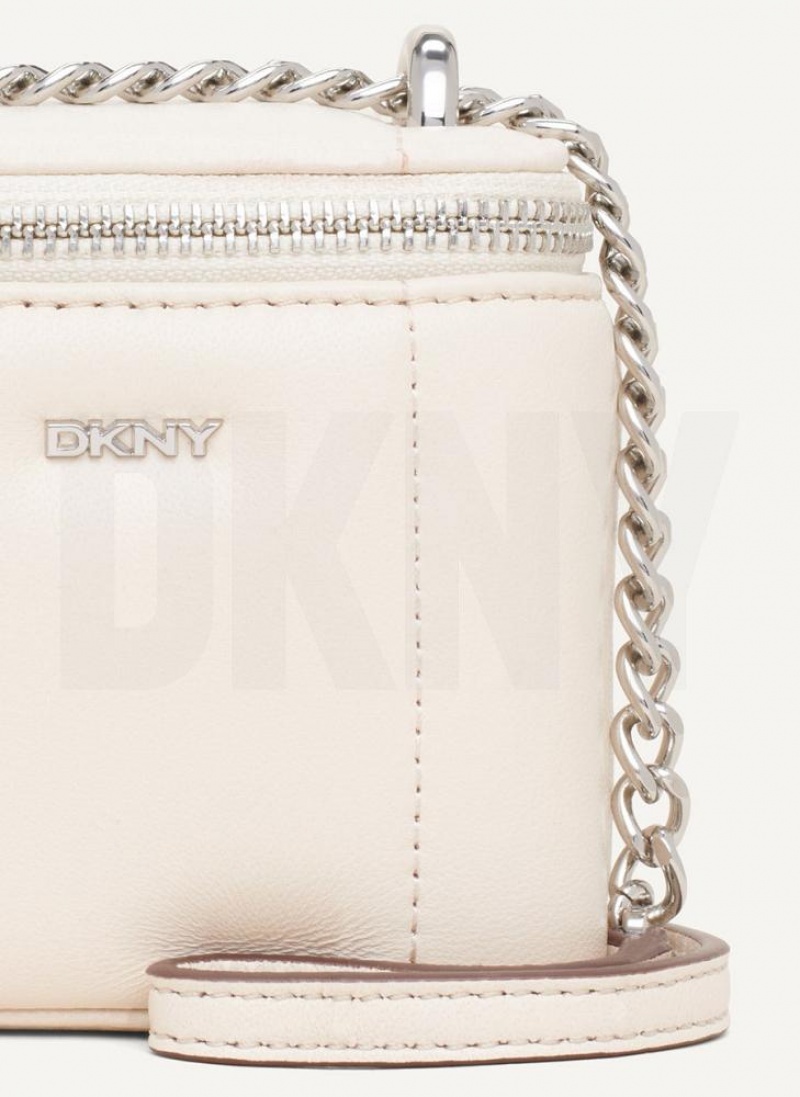 τσάντεσ χιαστί DKNY Seva Mini Box γυναικεια ασπρα ασημι | Greece_D0282