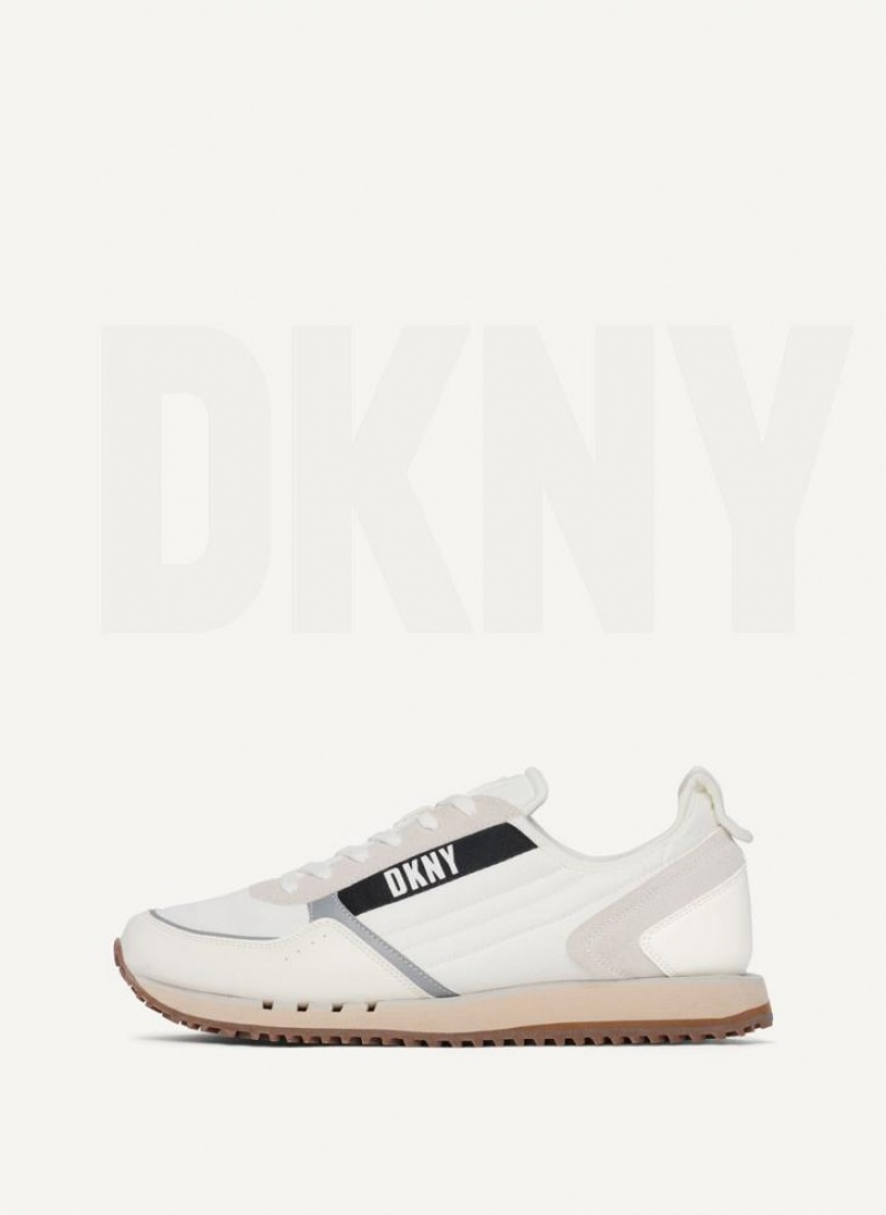 Αθλητικα Παπουτσια DKNY Side Logo ανδρικα ασπρα | Greece_D1503