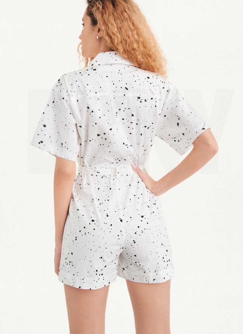 Ολοσωμη Φορμα DKNY Splatter Print γυναικεια ασπρα Πολύχρωμο | Greece_D1811