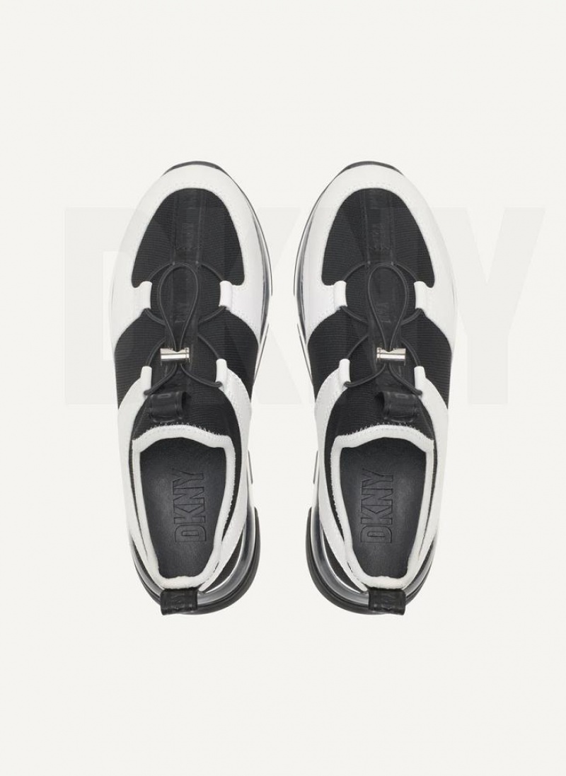 Αθλητικα Παπουτσια DKNY Tace Slip On γυναικεια μαυρα ασπρα | Greece_D0872