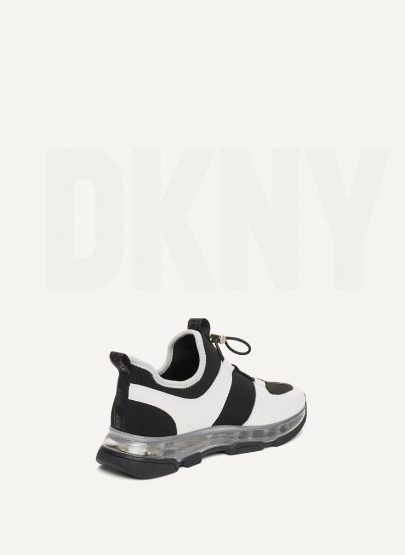 Αθλητικα Παπουτσια DKNY Tace Slip On γυναικεια μαυρα ασπρα | Greece_D0872