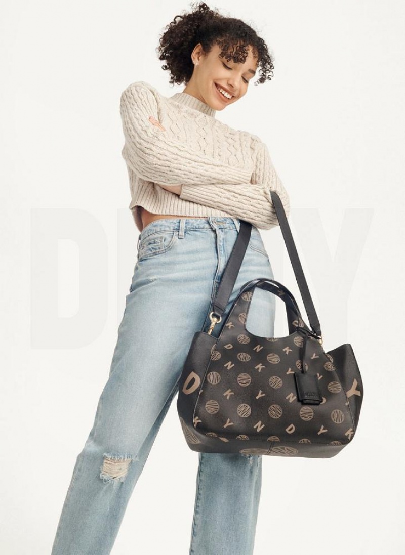 τσάντεσ χιαστί DKNY The Medium Logo Effortless Tote γυναικεια μαυρα | Greece_D0689