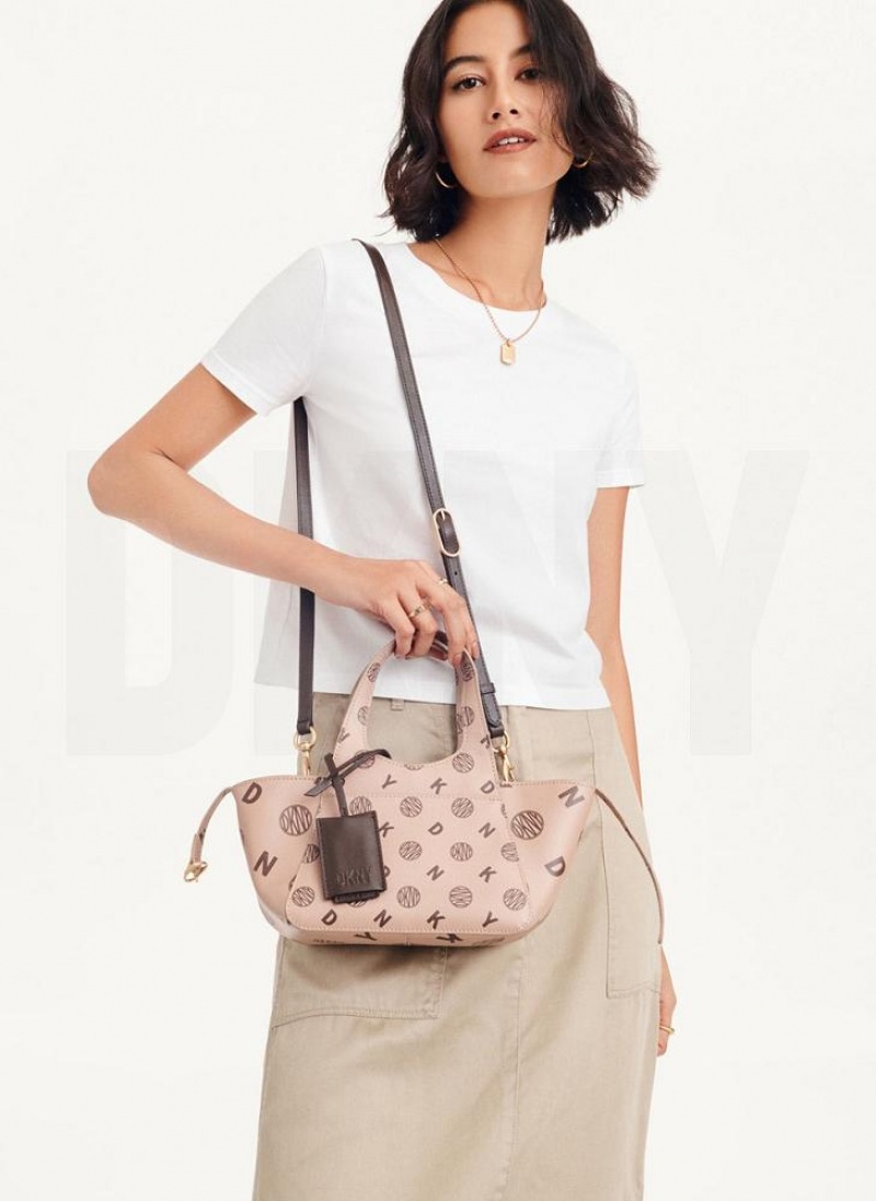 τσάντεσ χιαστί DKNY The Mini Logo Effortless Tote γυναικεια καφε | Greece_D1932