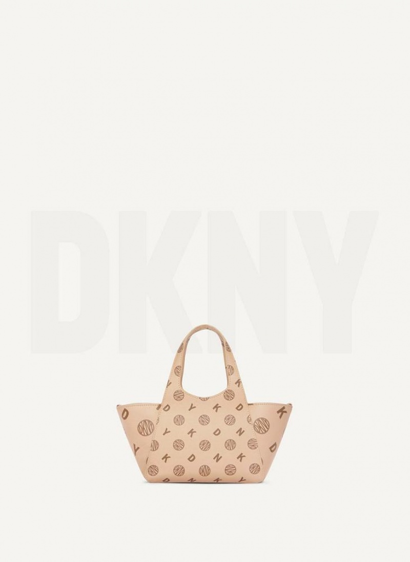 τσάντεσ χιαστί DKNY The Mini Logo Effortless Tote γυναικεια καφε | Greece_D1932