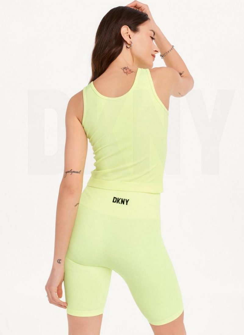 Μπλουζακια Αμανικα DKNY Twill Seamless Scoop Neck γυναικεια κίτρινα | Greece_D0639