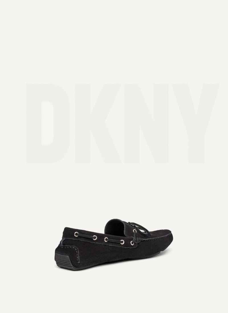 Αθλητικα Παπουτσια DKNY σουετ Driver Moccasin ανδρικα μαυρα | Greece_D0551