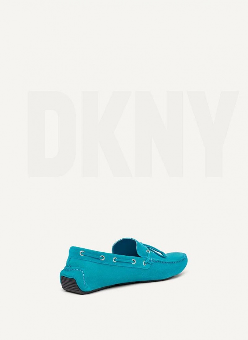 Αθλητικα Παπουτσια DKNY σουετ Driver Moccasin ανδρικα τυρκουάζ | Greece_D1051