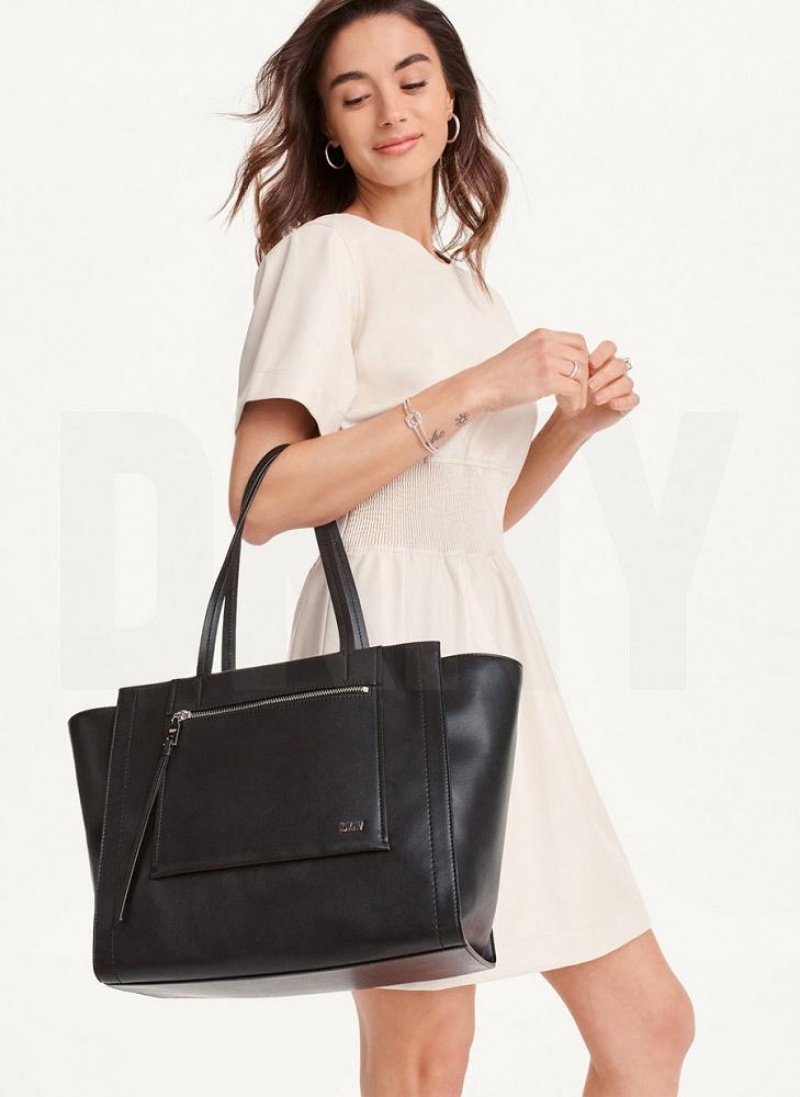 τσάντεσ tote DKNY Pax Large γυναικεια μαυρα ασημι | Greece_D0502