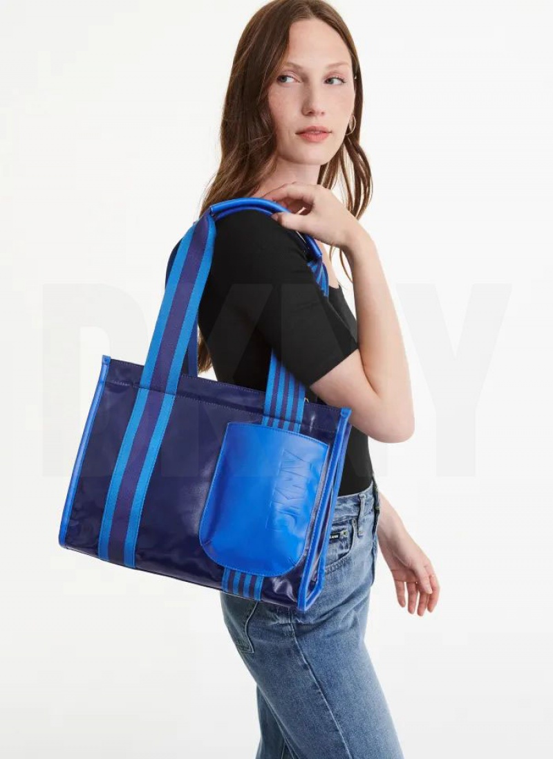 τσάντεσ tote DKNY Prospect Coated καμβα Medium γυναικεια μπλε | Greece_D0364