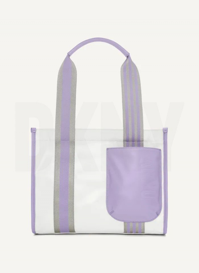 τσάντεσ tote DKNY Prospect Coated καμβα Medium γυναικεια μωβ | Greece_D0975