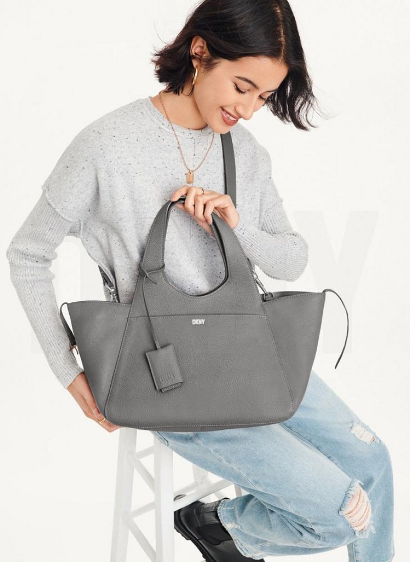 τσάντεσ tote DKNY The Medium Effortless γυναικεια σκούρο γκρι | Greece_D0117