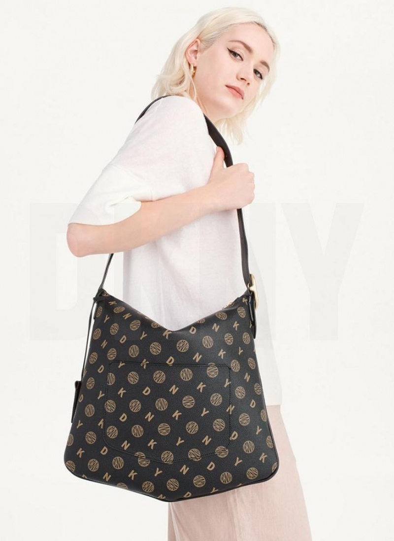 τσάντεσ tote DKNY The Medium Logo Optimist γυναικεια μαυρα | Greece_D1956