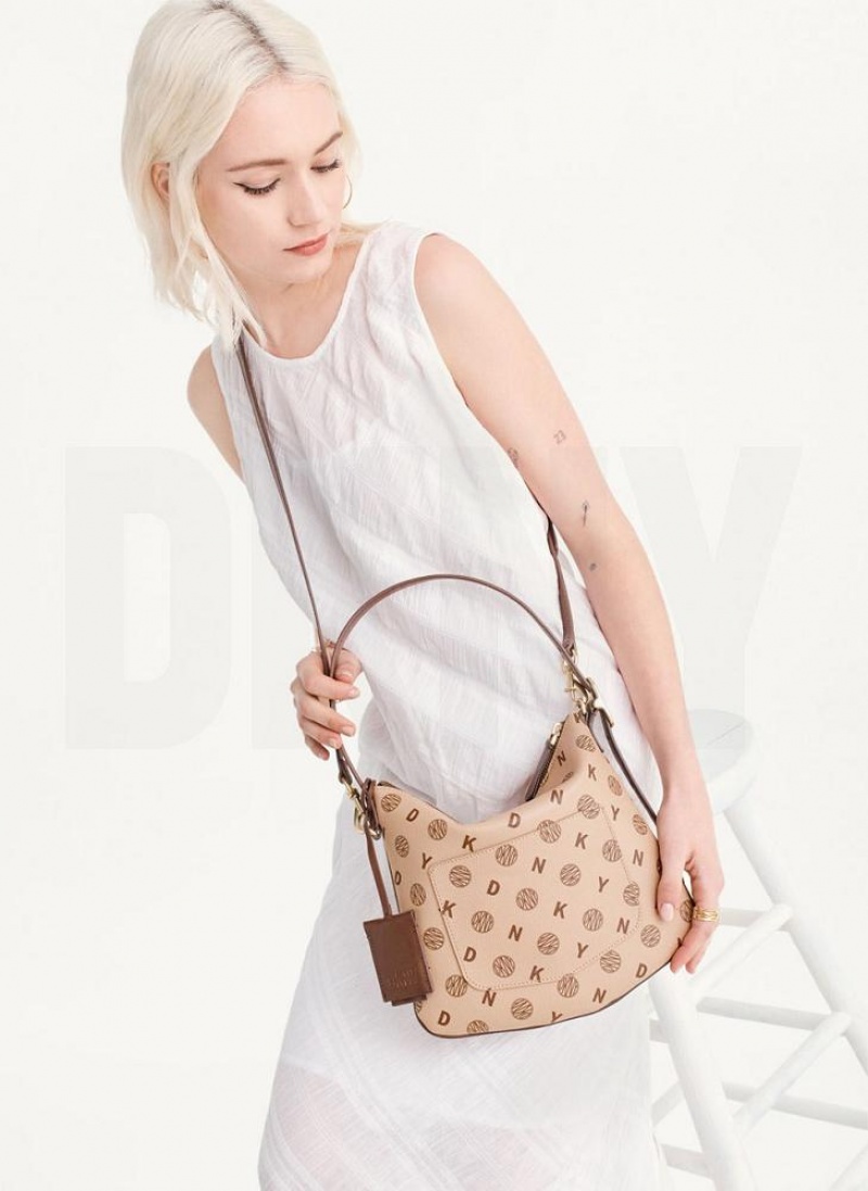 τσάντεσ tote DKNY The Small Logo Optimist γυναικεια καφε | Greece_D0367