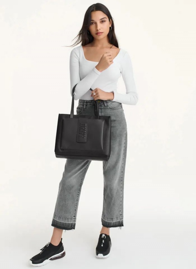 τσάντεσ tote DKNY Uptown δερματινα Large γυναικεια μαυρα | Greece_D0878